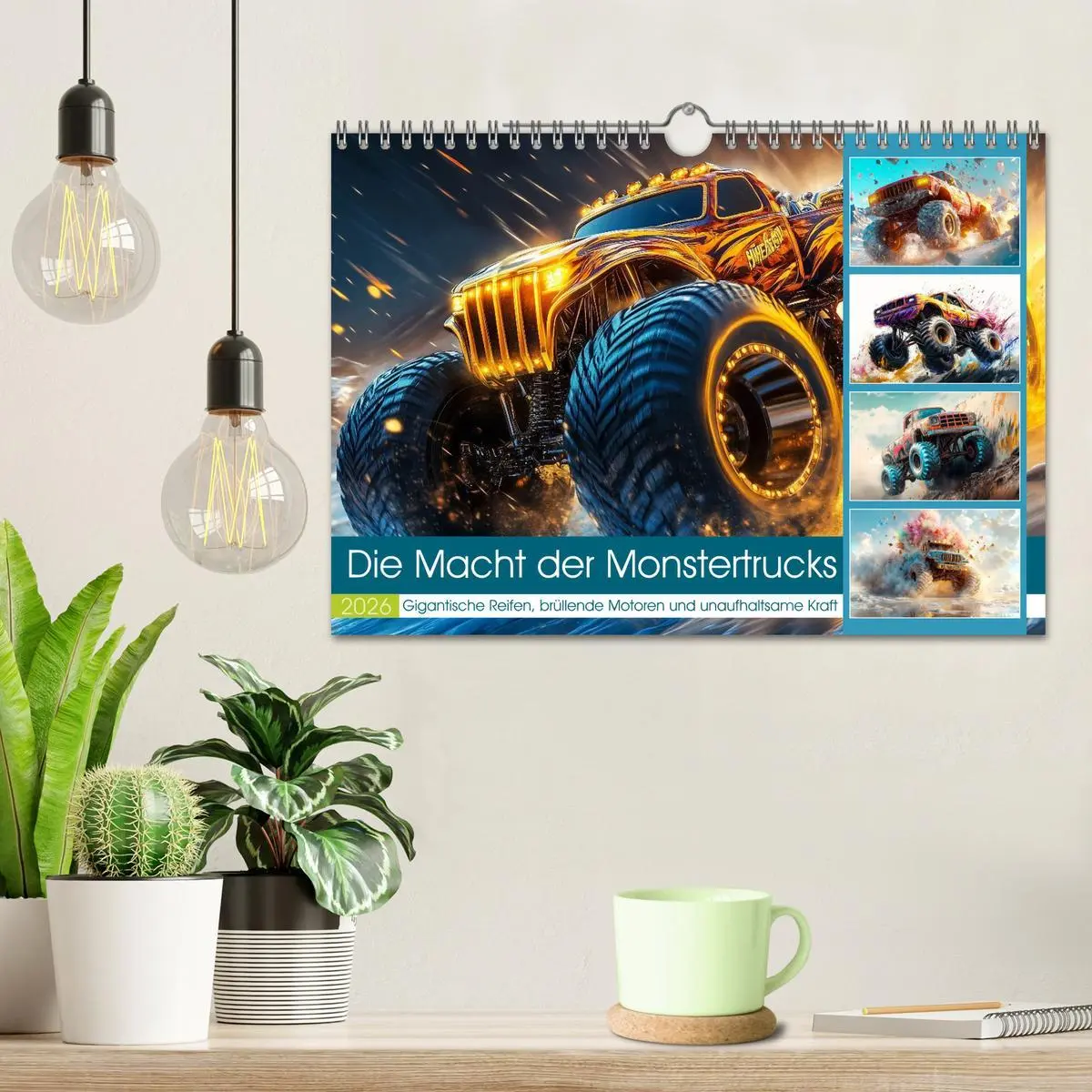 Bild: 9783457296899 | Die Macht der Monstertrucks (Wandkalender 2026 DIN A4 quer),...