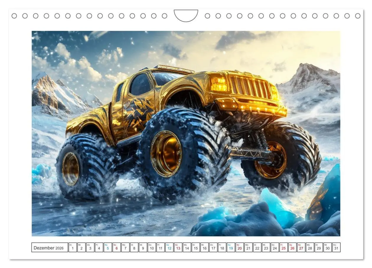 Bild: 9783457296899 | Die Macht der Monstertrucks (Wandkalender 2026 DIN A4 quer),...