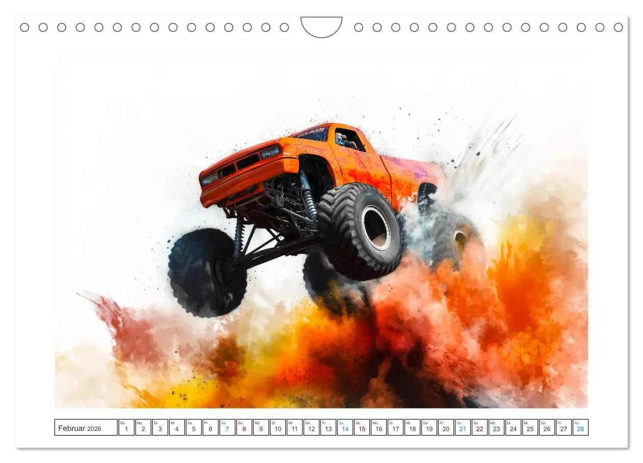 Bild: 9783457296899 | Die Macht der Monstertrucks (Wandkalender 2026 DIN A4 quer),...