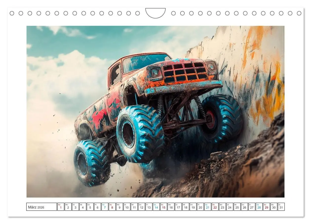 Bild: 9783457296899 | Die Macht der Monstertrucks (Wandkalender 2026 DIN A4 quer),...