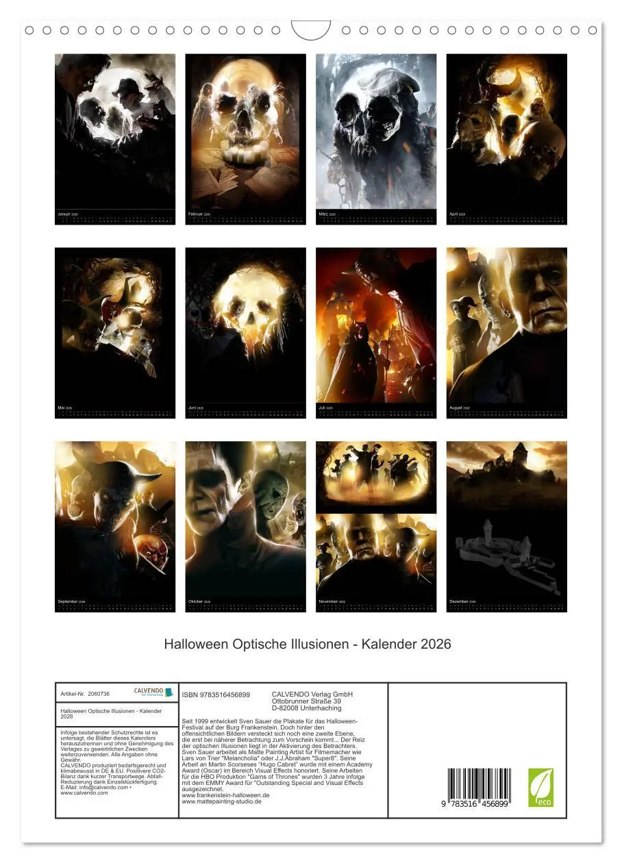 Bild: 9783516456899 | Halloween Optische Illusionen - Kalender 2026 (Wandkalender 2026...