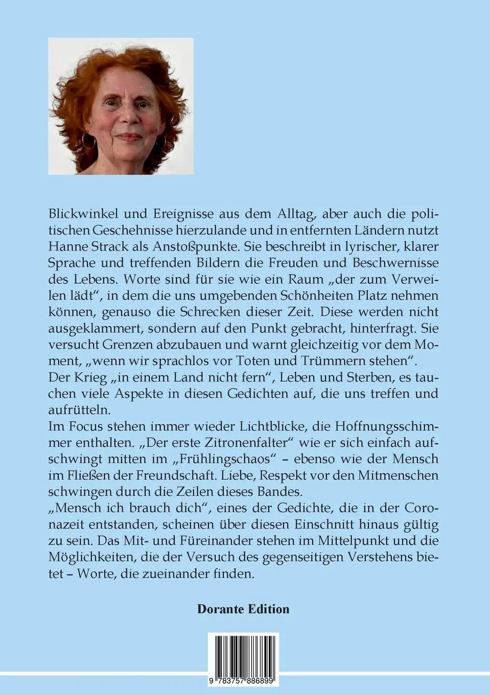 Rückseite: 9783757886899 | blauregenrauschen | Gedichte | Hanne Strack | Taschenbuch | 128 S.