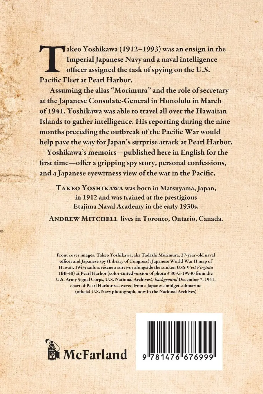 Rückseite: 9781476676999 | Japan's Spy at Pearl Harbor | Memoir of an Imperial Navy Secret Agent