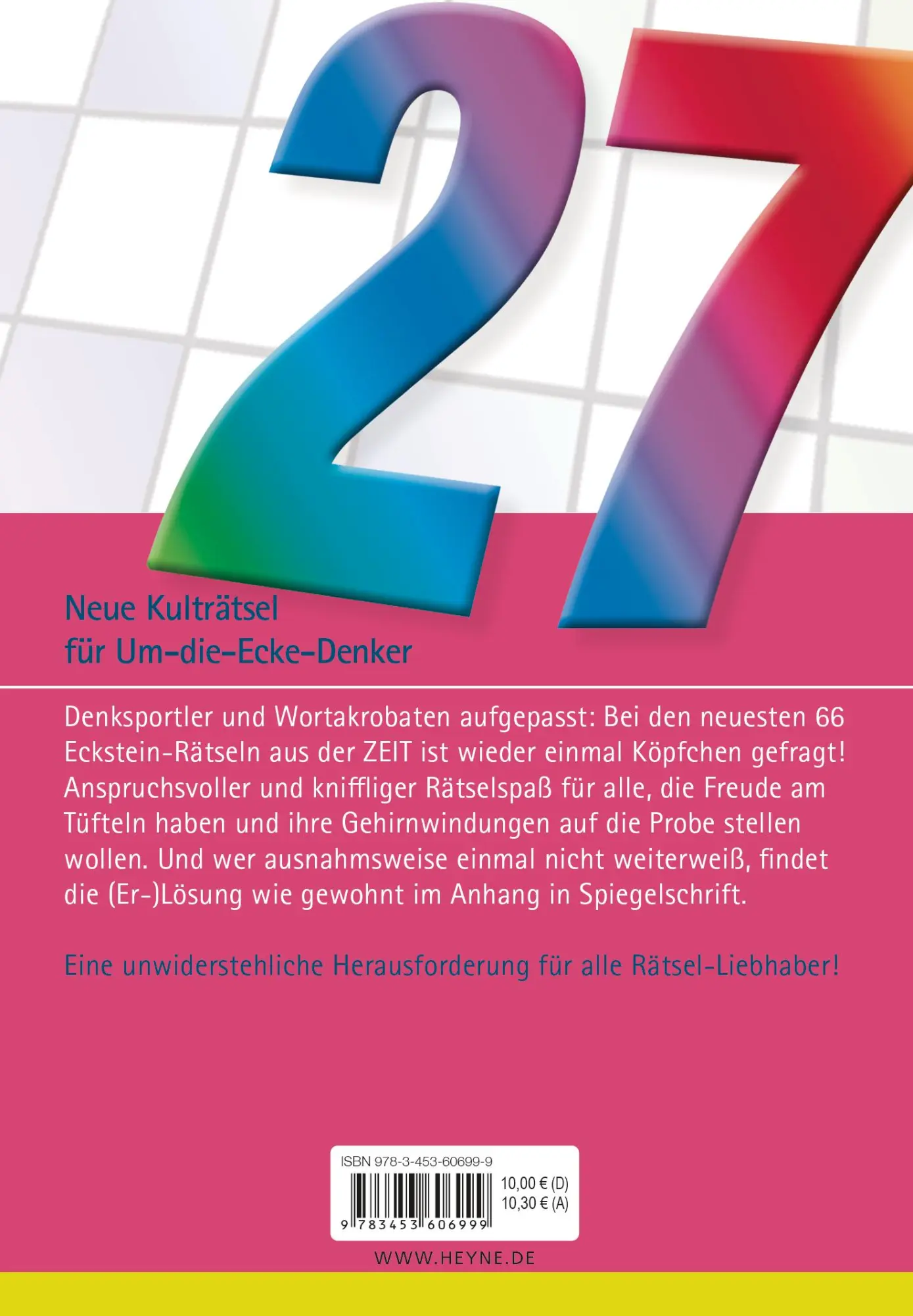 Bild: 9783453606999 | Um die Ecke gedacht 27 | 66 Kreuzworträtsel aus der ZEIT | Eckstein