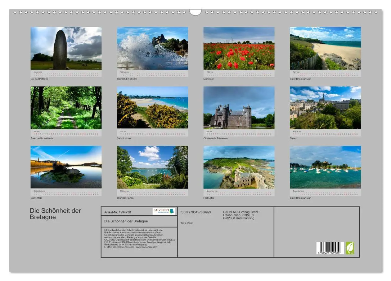 Bild: 9783457806999 | Die Schönheit der Bretagne (Wandkalender 2026 DIN A2 quer),...