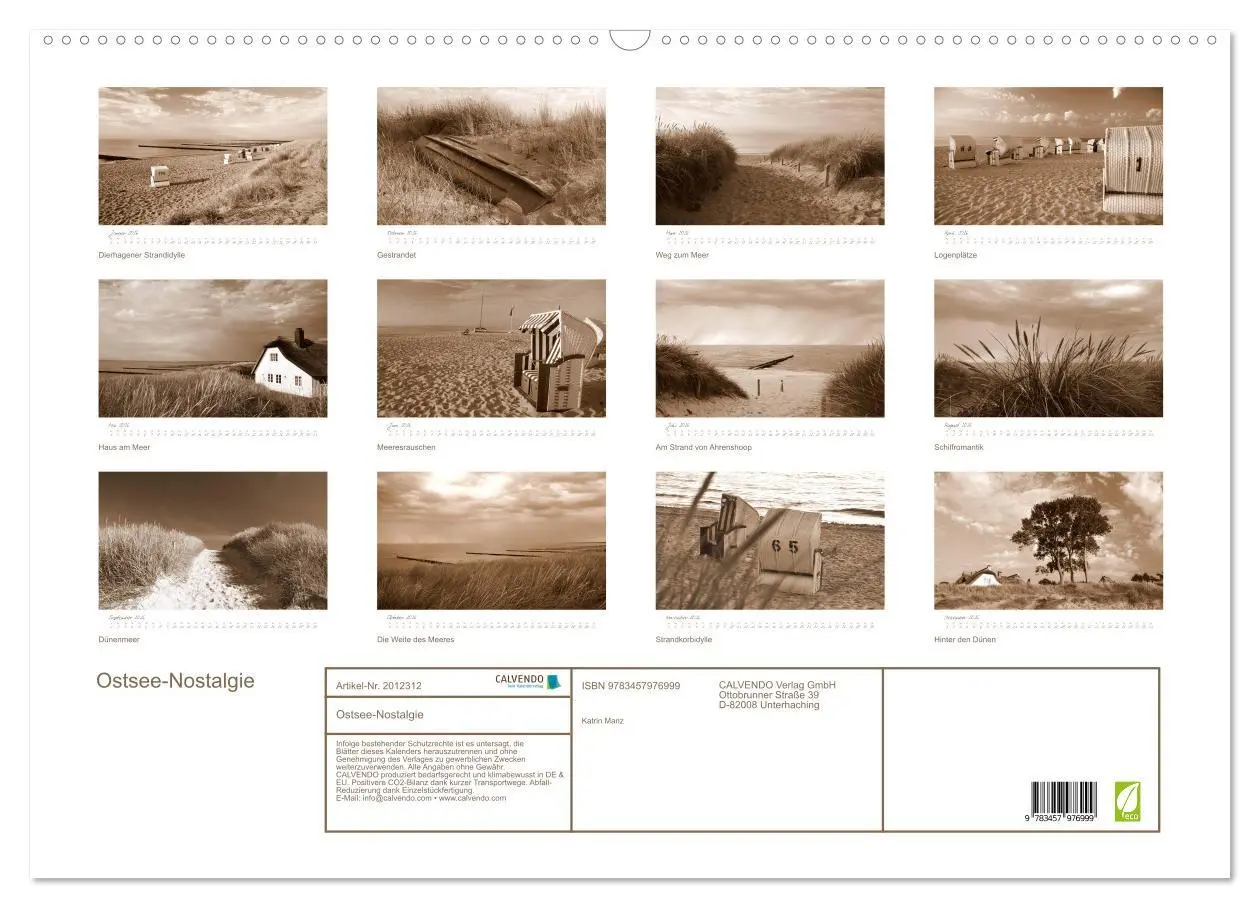 Bild: 9783457976999 | Ostsee-Nostalgie (Wandkalender 2026 DIN A2 quer), CALVENDO...