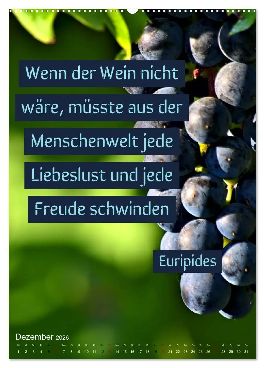 Bild: 9783516376999 | WEIN Weisheiten und Sprichworte (Wandkalender 2026 DIN A2 hoch),...