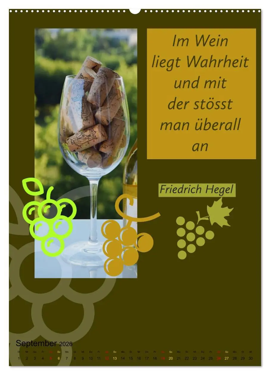 Bild: 9783516376999 | WEIN Weisheiten und Sprichworte (Wandkalender 2026 DIN A2 hoch),...