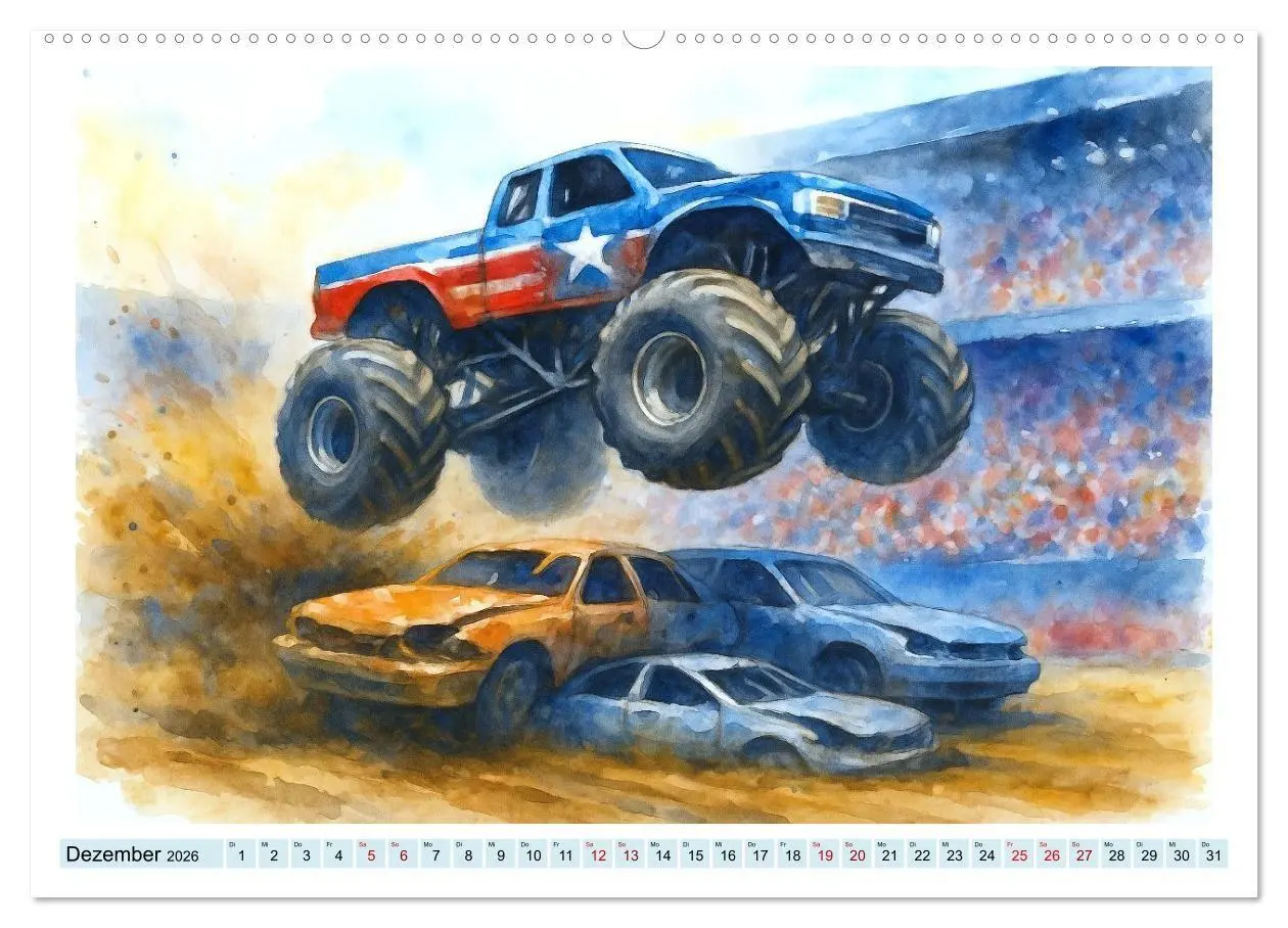 Bild: 9783516686999 | Monstertruck Spektakel (Wandkalender 2026 DIN A2 quer), CALVENDO...