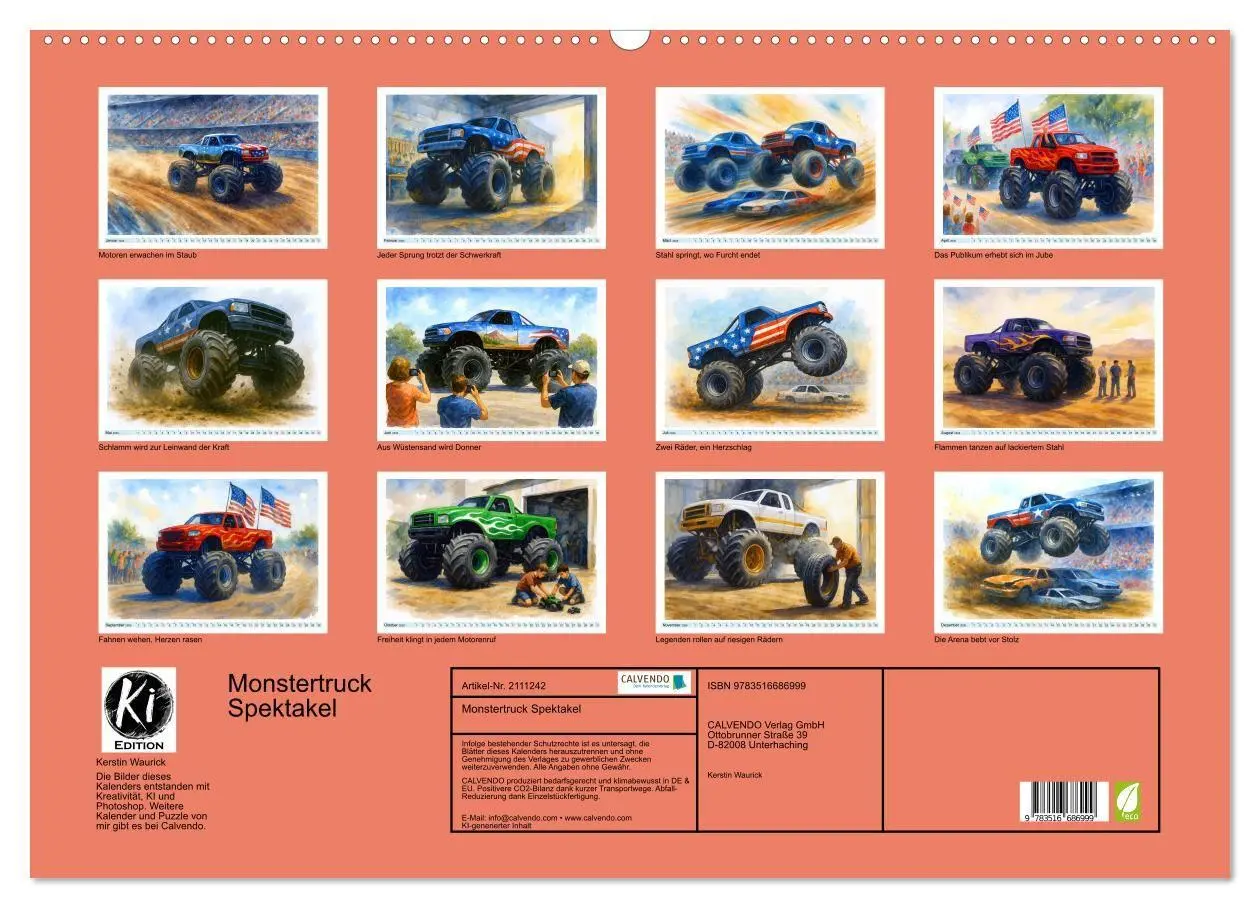 Bild: 9783516686999 | Monstertruck Spektakel (Wandkalender 2026 DIN A2 quer), CALVENDO...