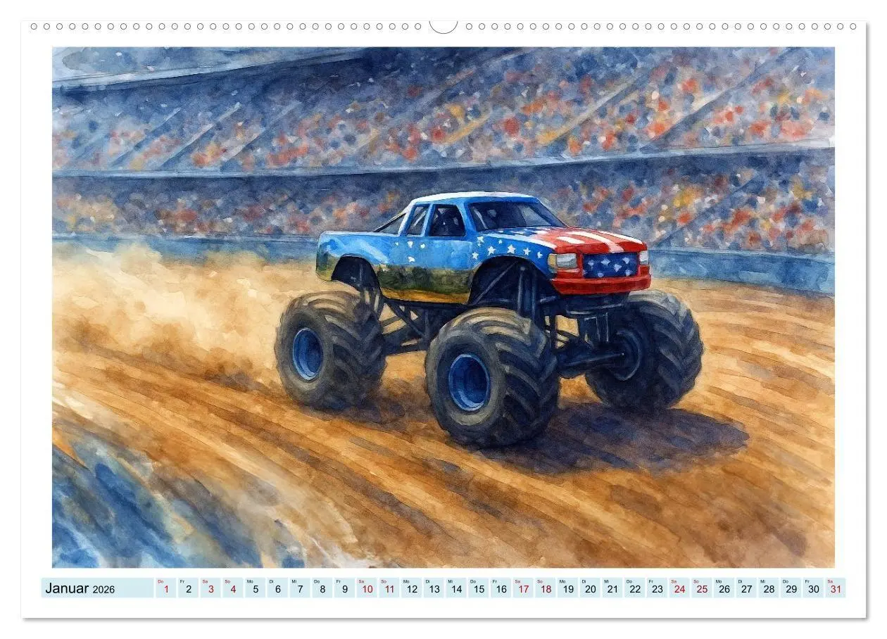 Bild: 9783516686999 | Monstertruck Spektakel (Wandkalender 2026 DIN A2 quer), CALVENDO...