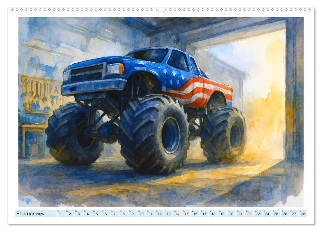 Bild: 9783516686999 | Monstertruck Spektakel (Wandkalender 2026 DIN A2 quer), CALVENDO...