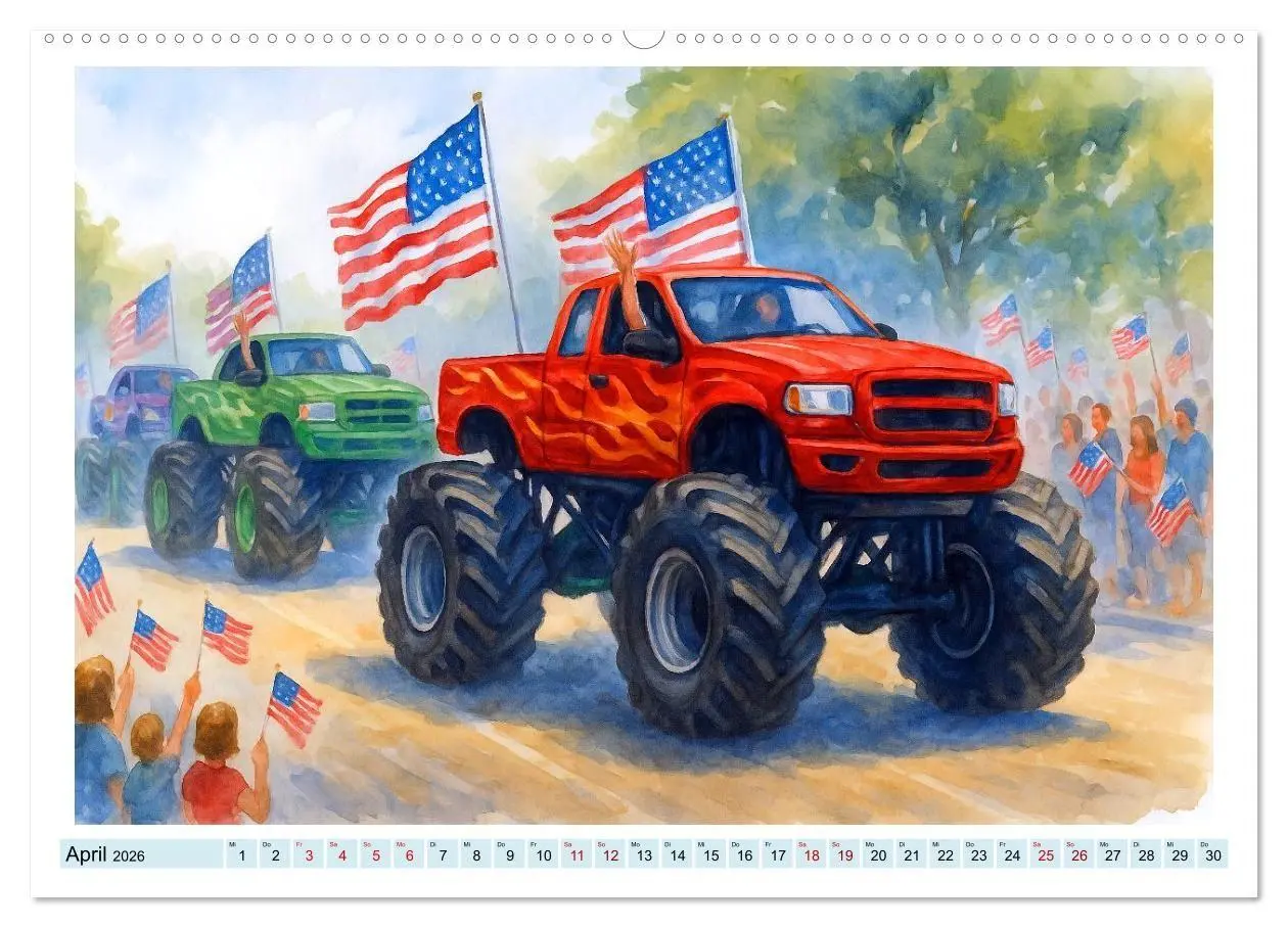Bild: 9783516686999 | Monstertruck Spektakel (Wandkalender 2026 DIN A2 quer), CALVENDO...