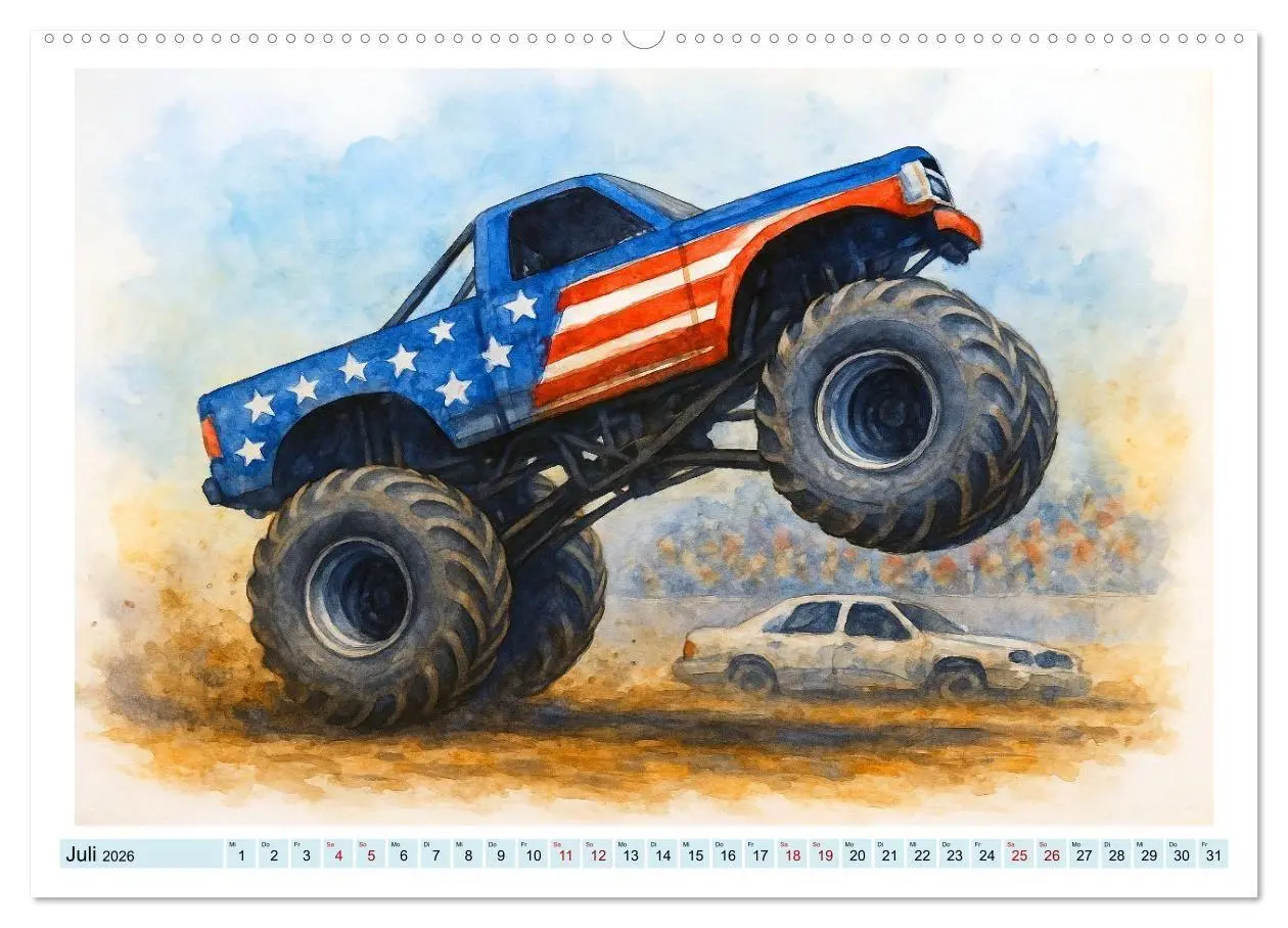 Bild: 9783516686999 | Monstertruck Spektakel (Wandkalender 2026 DIN A2 quer), CALVENDO...