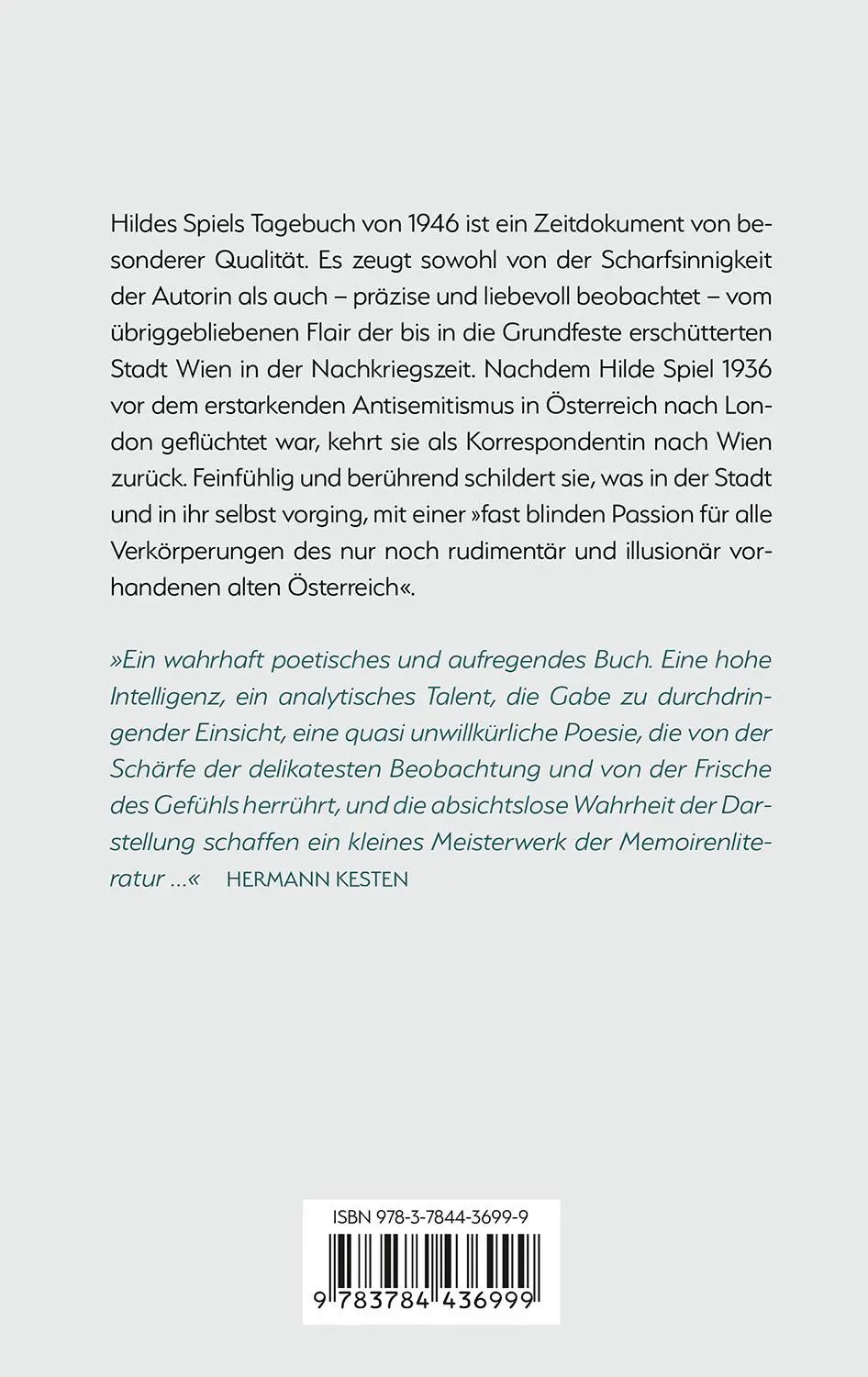 Rückseite: 9783784436999 | Rückkehr nach Wien | Hilde Spiel | Taschenbuch | 160 S. | Deutsch