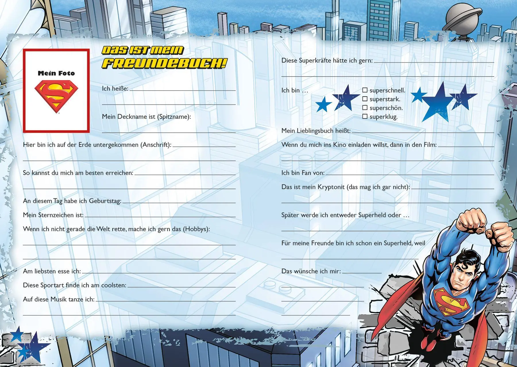 Bild: 9783833246999 | DC Superman: Meine Freunde | Freundebuch | Panini | Buch | 64 S.