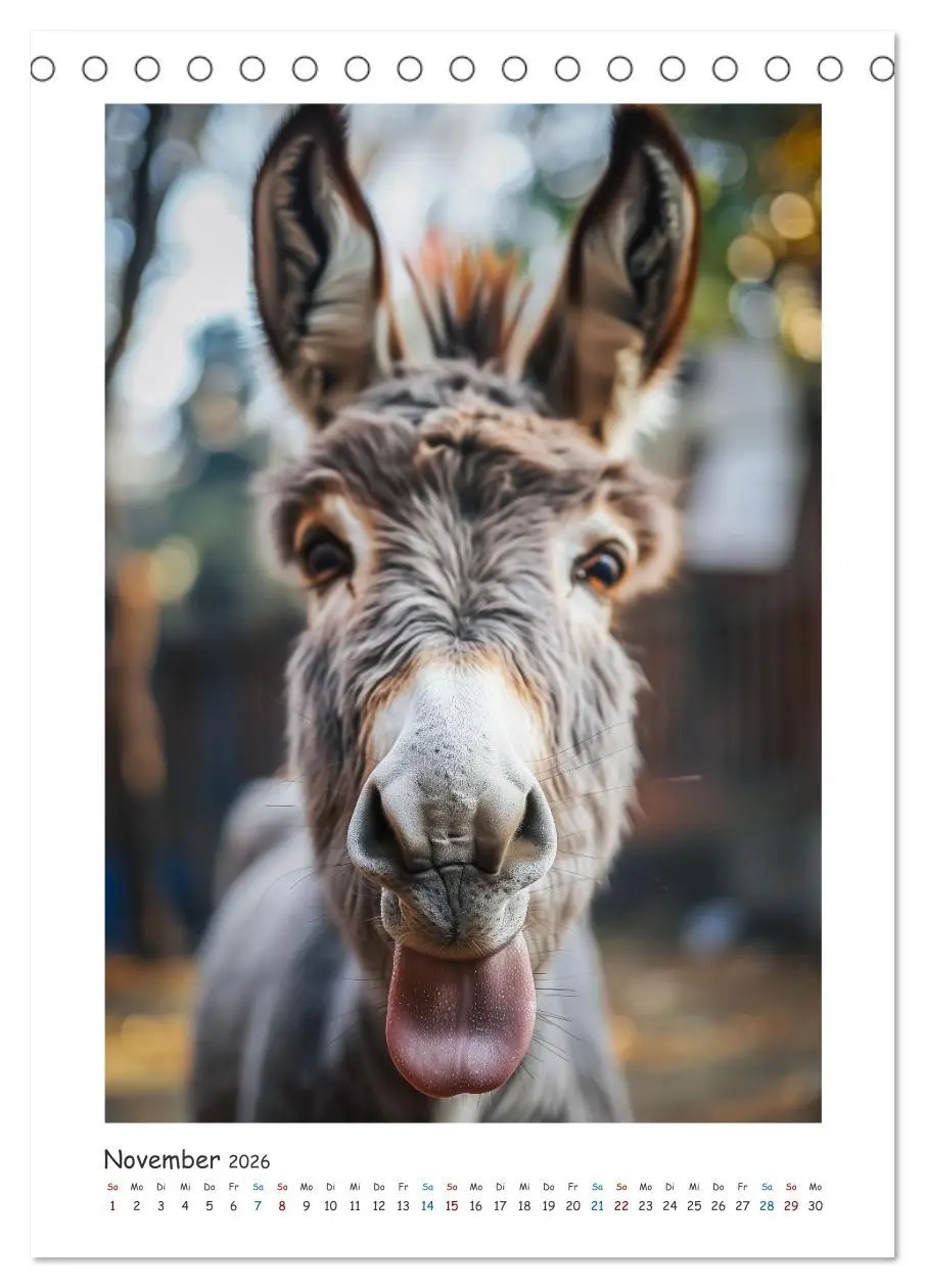 Bild: 9783516267099 | Lustige Esel (Tischkalender 2026 DIN A5 hoch), CALVENDO Monatskalender