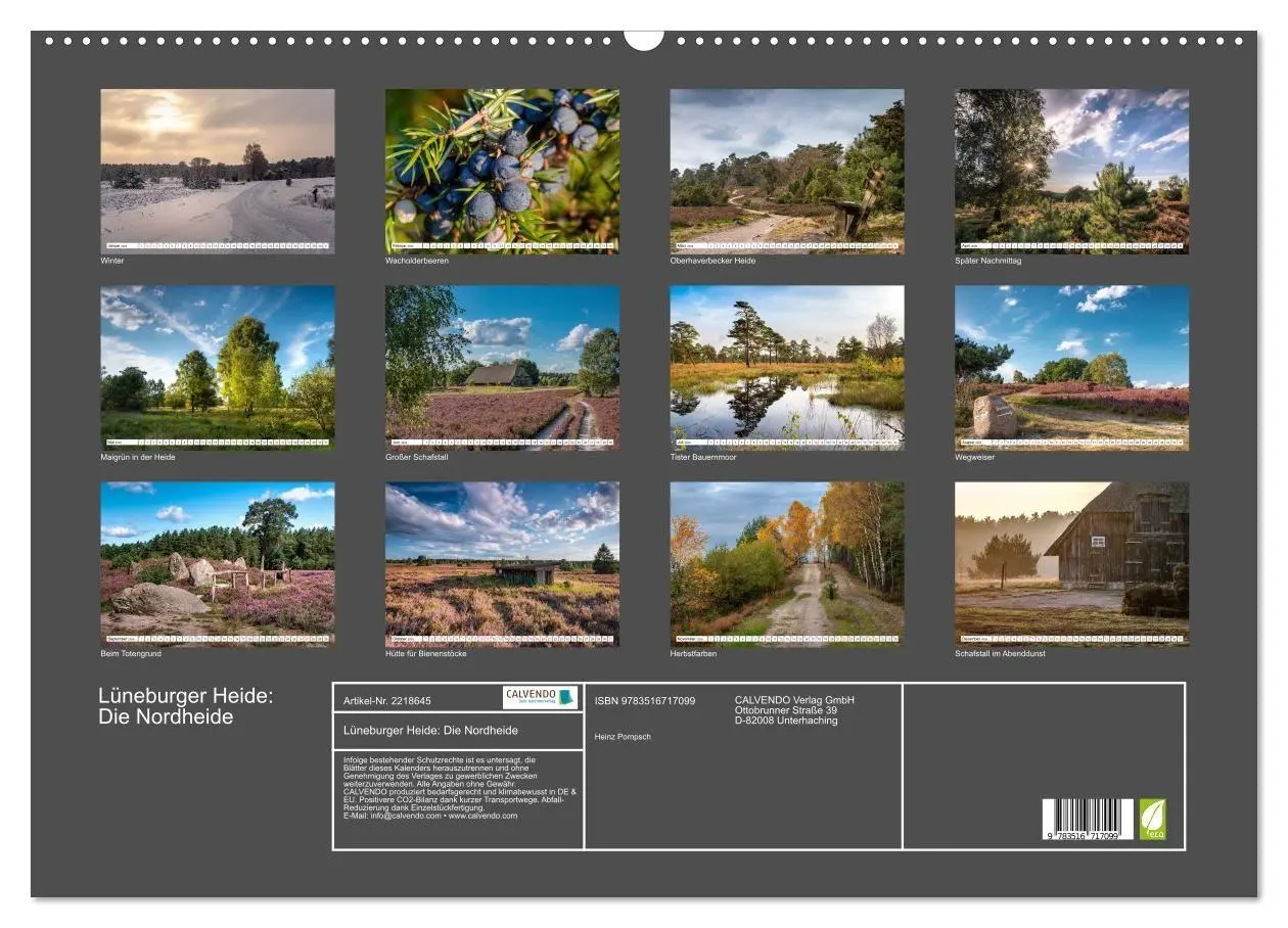 Bild: 9783516717099 | Lüneburger Heide: Die Nordheide (Wandkalender 2026 DIN A2 quer),...