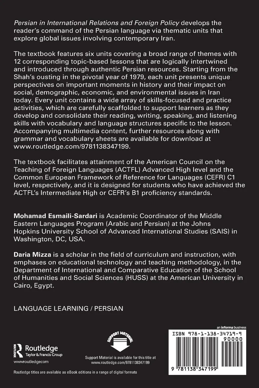 Rückseite: 9781138347199 | Persian in International Relations and Foreign Policy | Taschenbuch