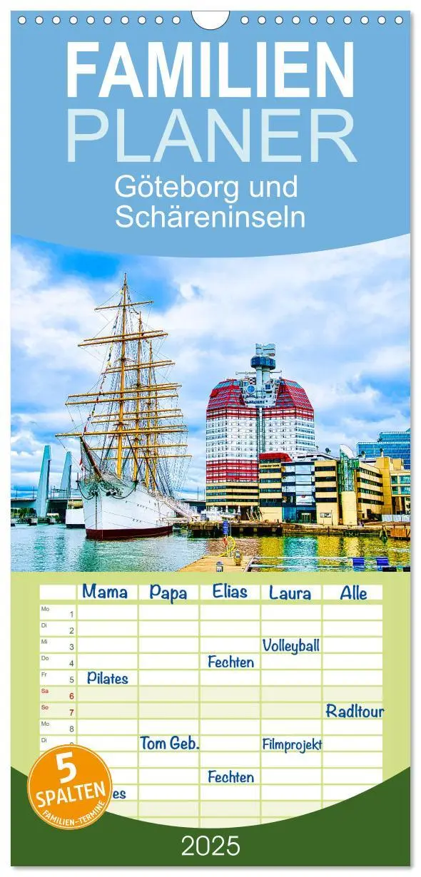 Cover: 9783457097199 | Familienplaner 2025 - Göteborg und Schäreninseln mit 5 Spalten...