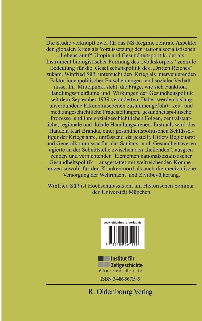 Rückseite: 9783486567199 | Der "Volkskörper" im Krieg | Winfried Süß | Buch | 513 S. | Deutsch