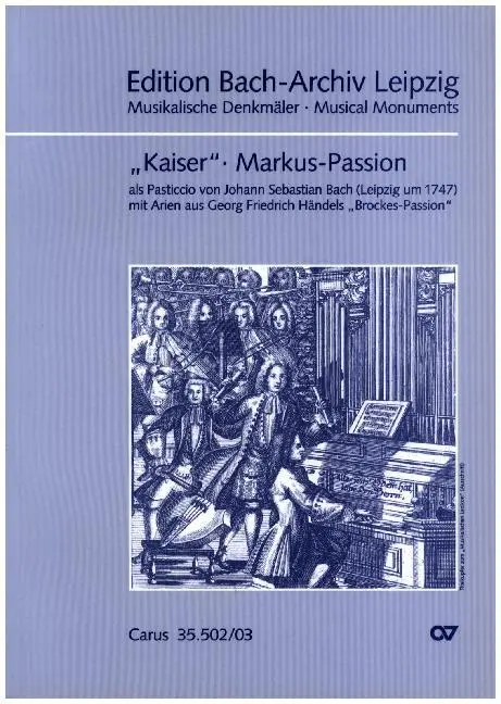 Cover: 9790007137199 | Markus-Passion, Klavierauszug | Johann Sebastian Bach | Klavierauszug