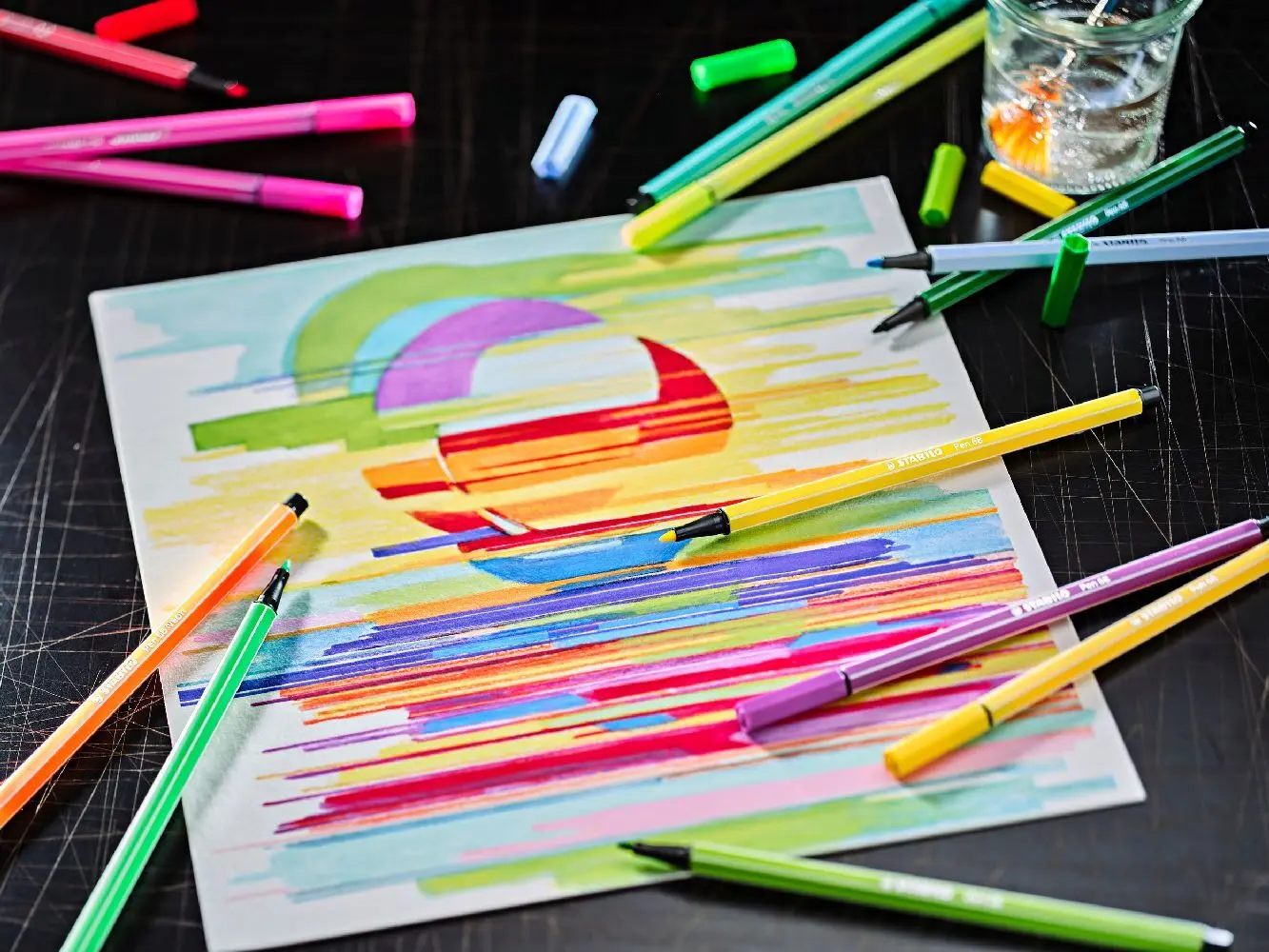 Bild: 4006381327299 | Premium-Filzstift - STABILO Pen 68 - 50er Metalletui - mit 46...