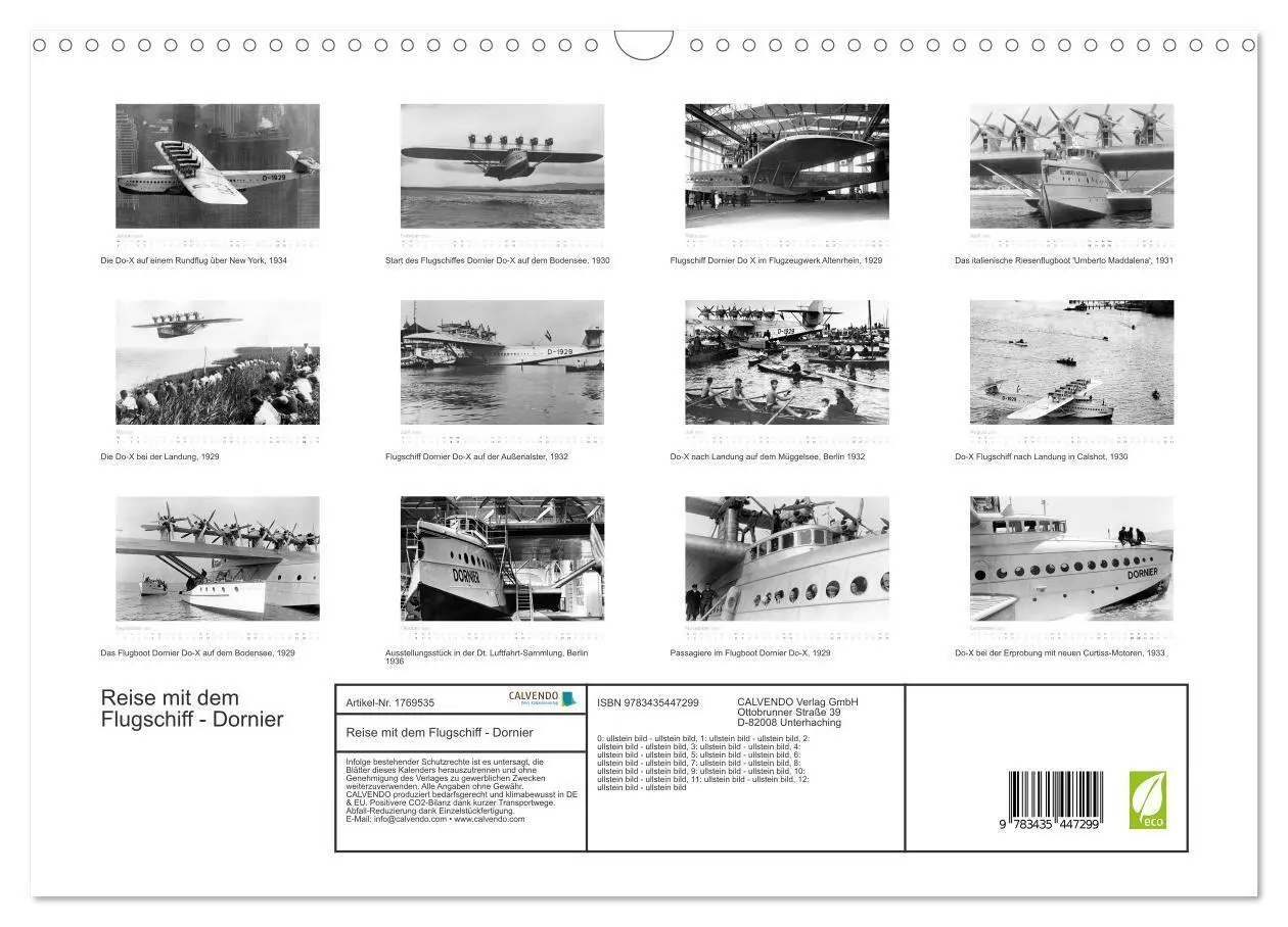 Bild: 9783435447299 | Reise mit dem Flugschiff - Dornier (Wandkalender 2025 DIN A3 quer),...