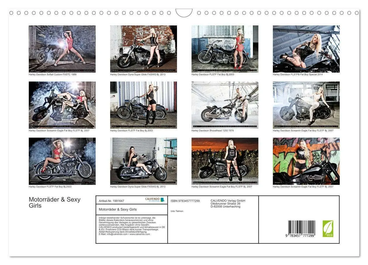 Bild: 9783457777299 | Motorräder &amp; Sexy Girls (Wandkalender 2026 DIN A3 quer), CALVENDO...
