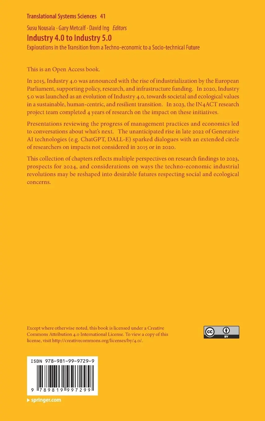 Rückseite: 9789819997299 | Industry 4.0 to Industry 5.0 | Susu Nousala (u. a.) | Buch | xxi