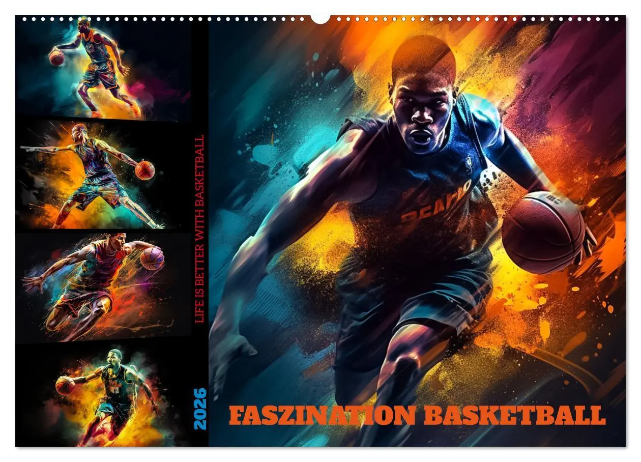 Cover: 9783457527399 | Faszination Basketball (Wandkalender 2026 DIN A2 quer), CALVENDO...