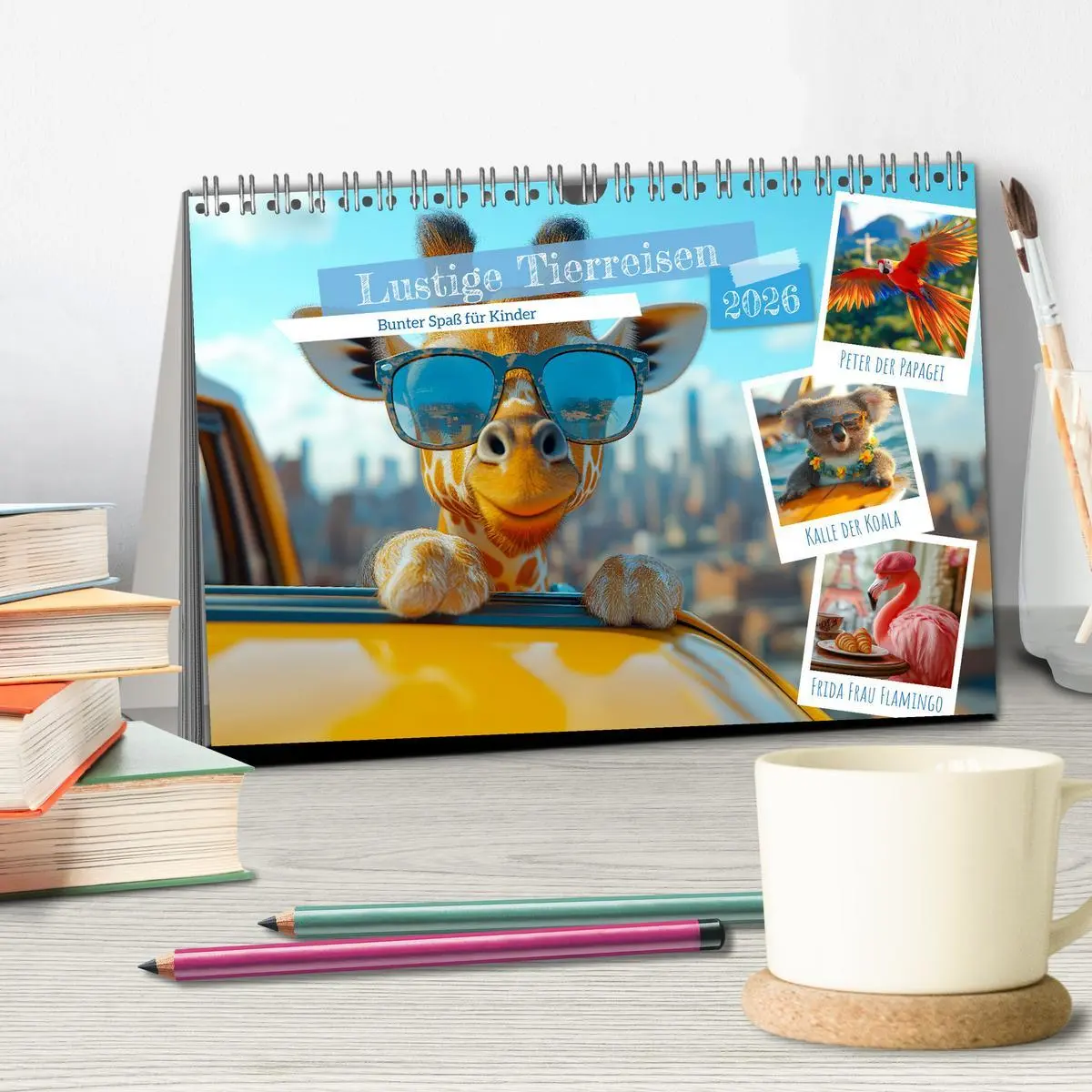 Bild: 9783516617399 | Lustige Tierreisen - Bunter Spaß für Kinder (Tischkalender 2026 DIN...