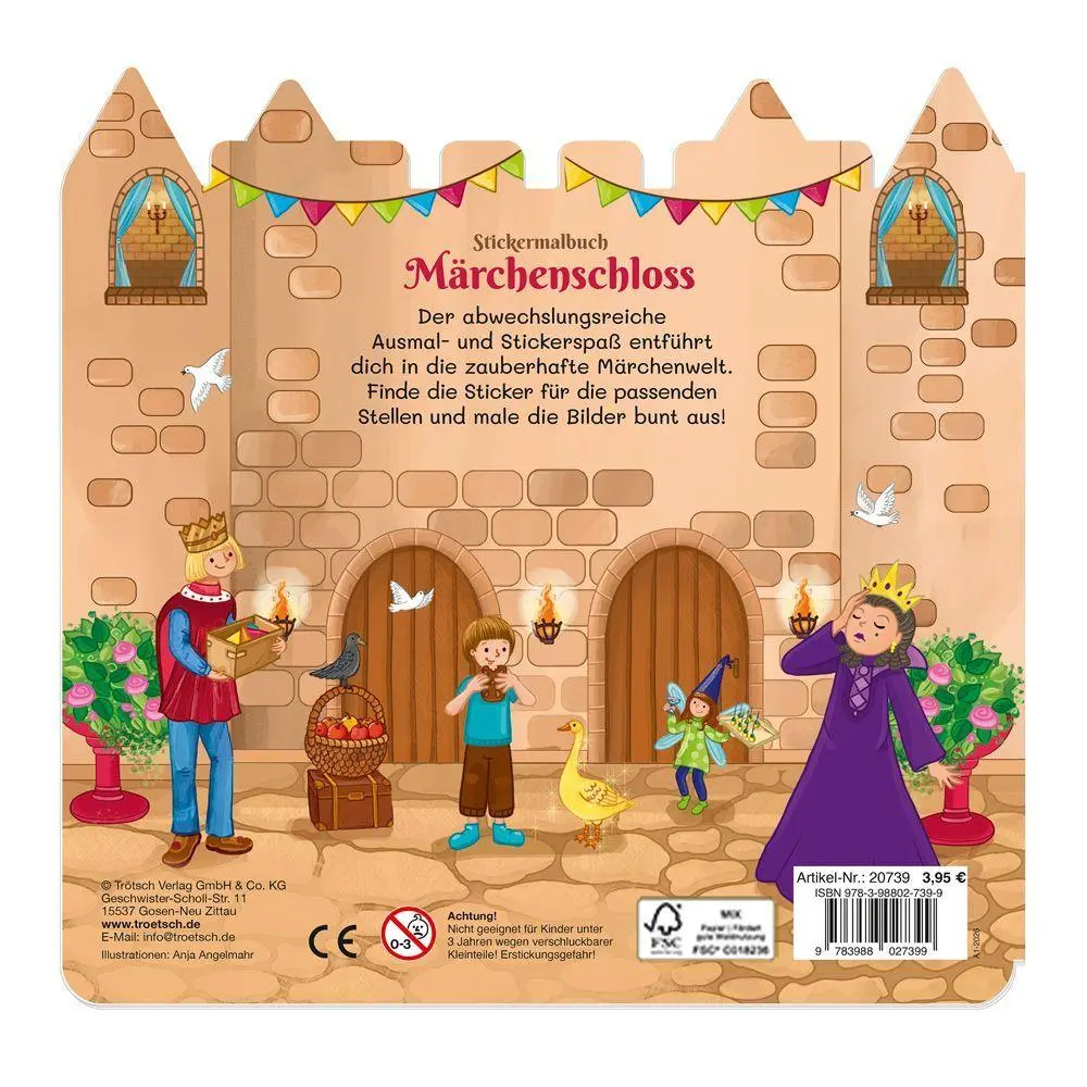 Bild: 9783988027399 | TRÖTSCH - Malbuch Stickermalbuch Märchenschloss Ab 4 Jahren | KG