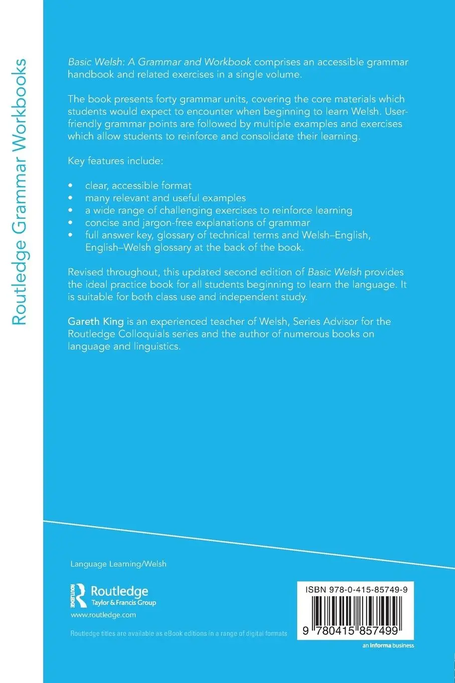 Rückseite: 9780415857499 | Basic Welsh | A Grammar and Workbook | Gareth King | Taschenbuch