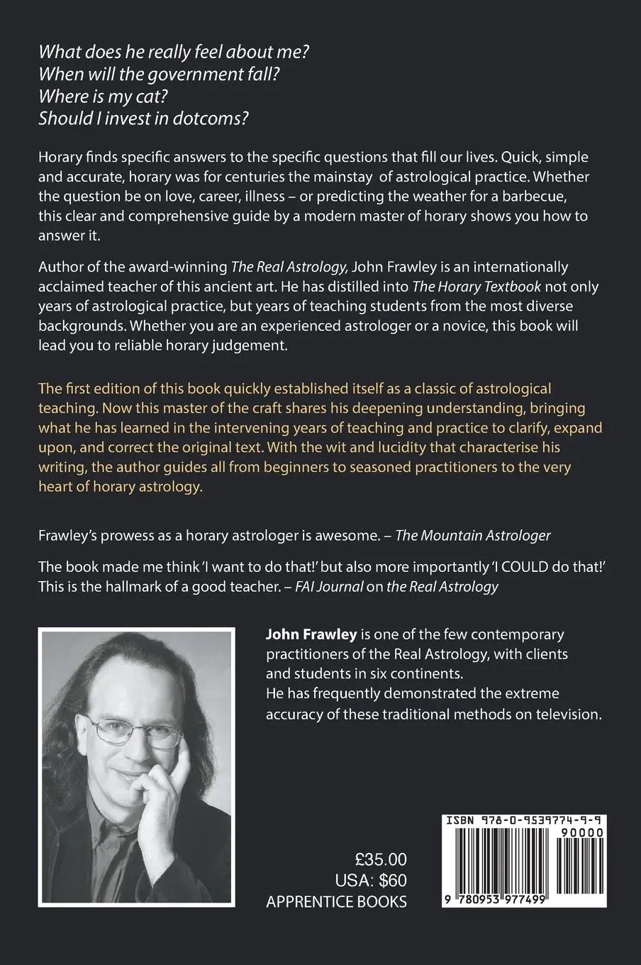Rückseite: 9780953977499 | The Horary Textbook - Revised Edition | John Frawley | Buch | Englisch