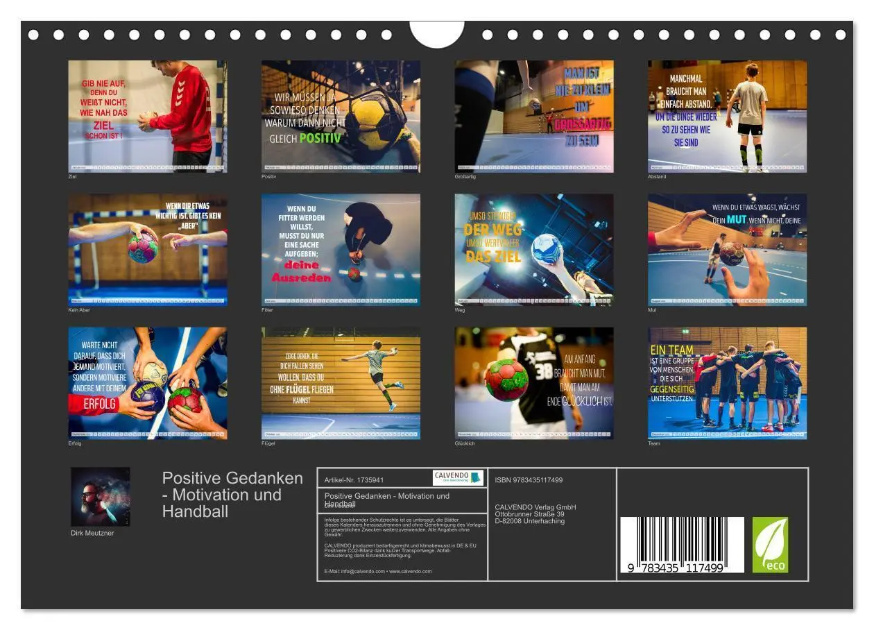 Bild: 9783435117499 | Positive Gedanken - Motivation und Handball (Wandkalender 2025 DIN...