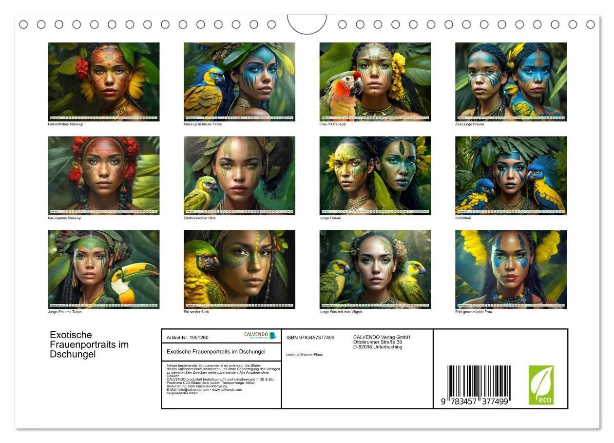 Bild: 9783457377499 | Exotische Frauenportraits im Dschungel (Wandkalender 2026 DIN A4...