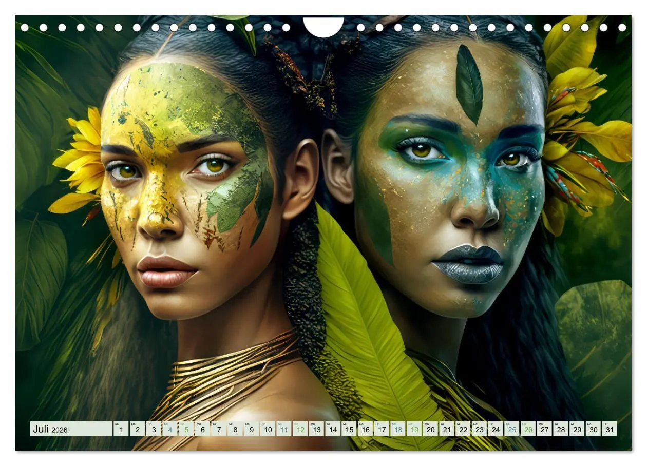 Bild: 9783457377499 | Exotische Frauenportraits im Dschungel (Wandkalender 2026 DIN A4...