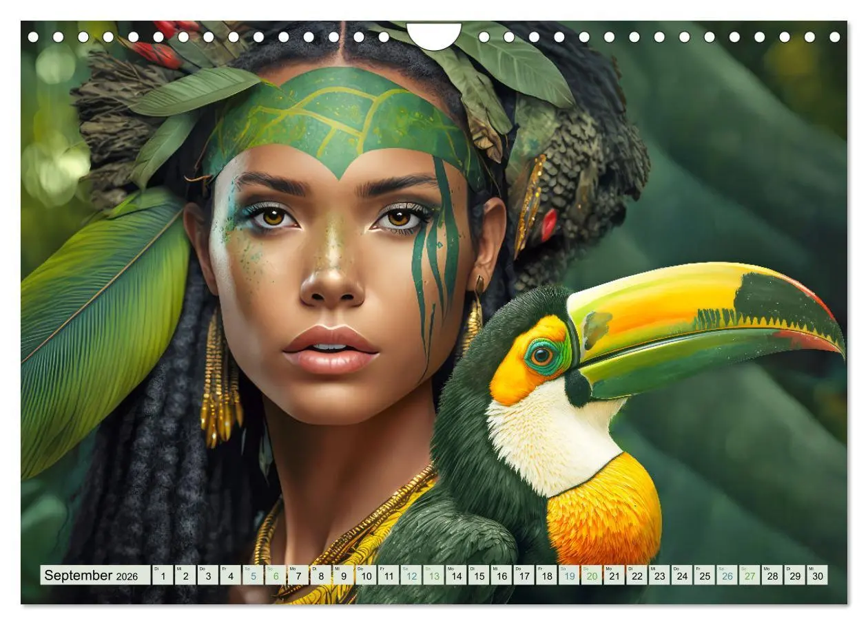 Bild: 9783457377499 | Exotische Frauenportraits im Dschungel (Wandkalender 2026 DIN A4...