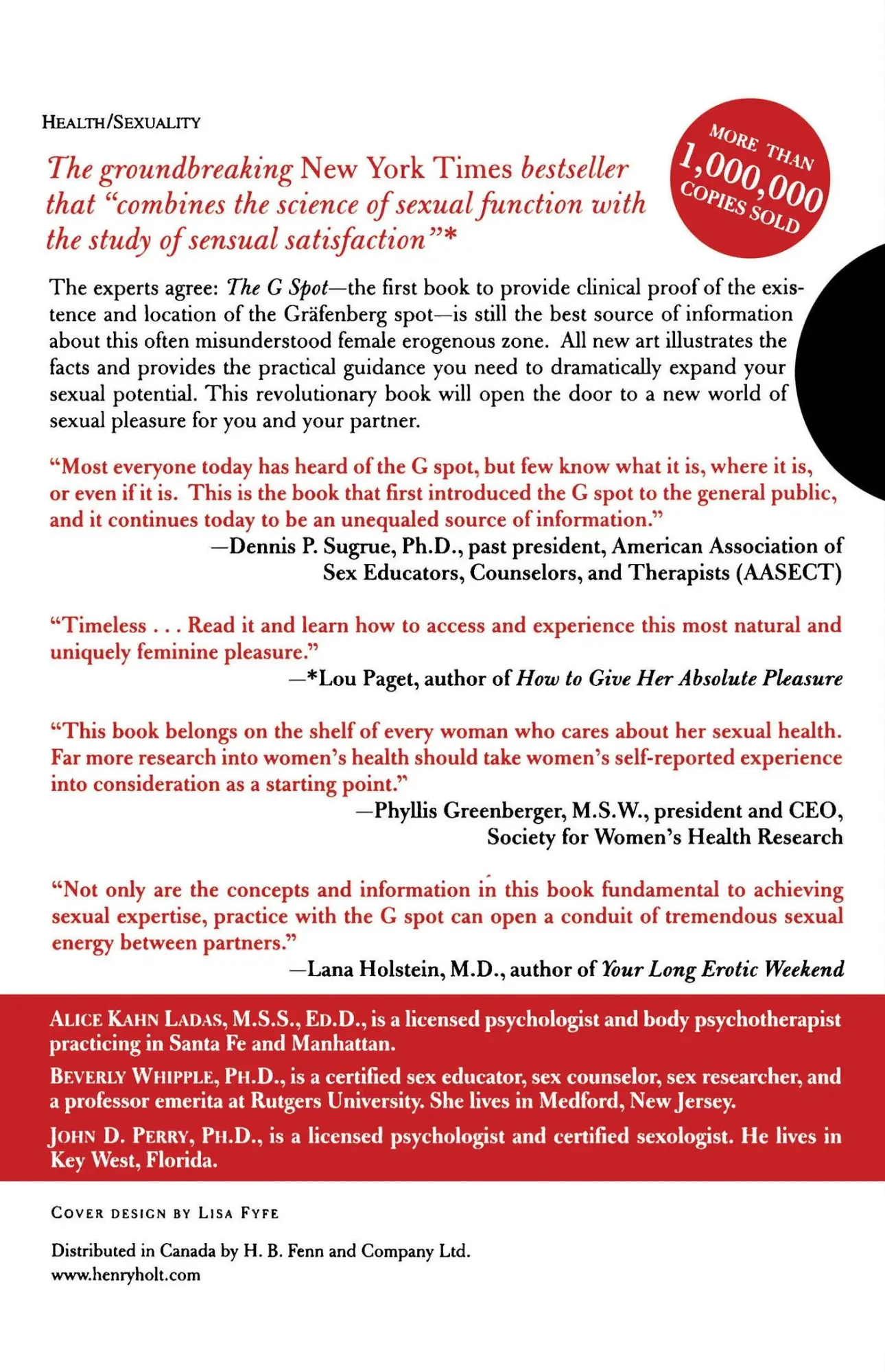 Rückseite: 9780805077599 | The G Spot | And Other Discoveries about Human Sexuality | Taschenbuch
