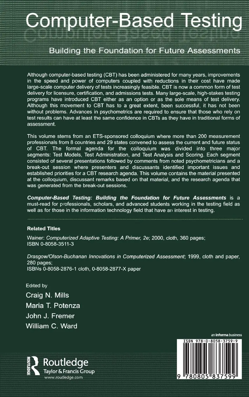 Rückseite: 9780805837599 | Computer-Based Testing | Craig N. Mills (u. a.) | Buch | Englisch
