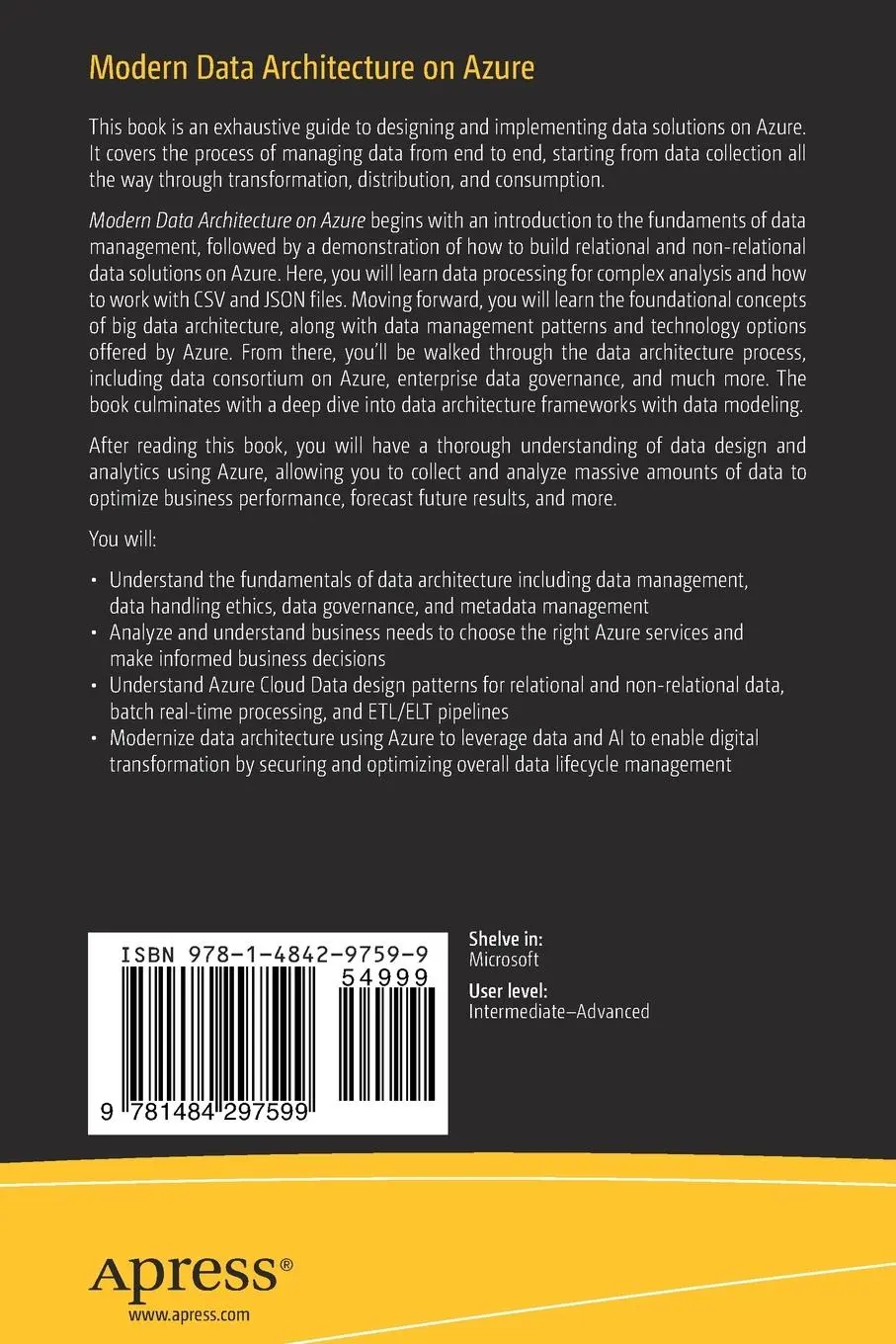 Rückseite: 9781484297599 | Modern Data Architecture on Azure | Sagar Lad | Taschenbuch | xvii