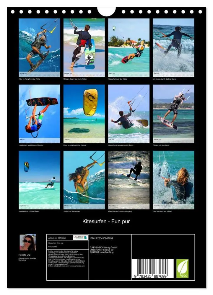 Bild: 9783435887699 | Kitesurfen - Fun pur (Wandkalender 2025 DIN A4 hoch), CALVENDO...