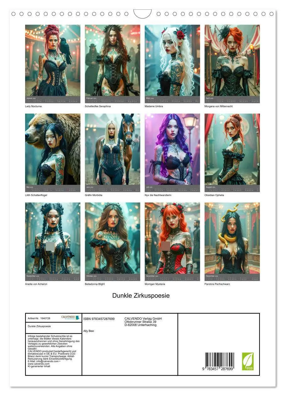 Bild: 9783457287699 | Dunkle Zirkuspoesie (Wandkalender 2026 DIN A3 hoch), CALVENDO...