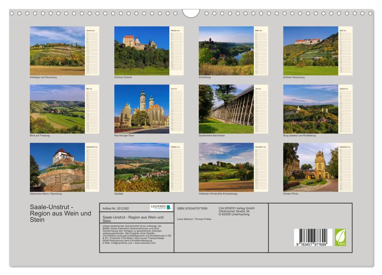 Bild: 9783457977699 | Saale-Unstrut - Region aus Wein und Stein (Wandkalender 2026 DIN A3...