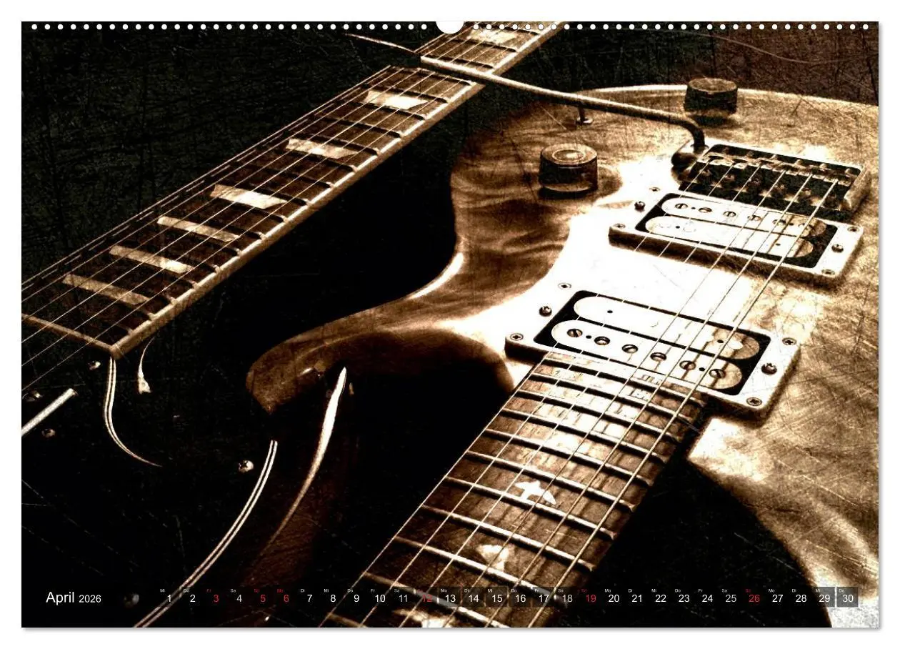 Bild: 9783516137699 | GITARREN Vintage Art (Wandkalender 2026 DIN A2 quer), CALVENDO...