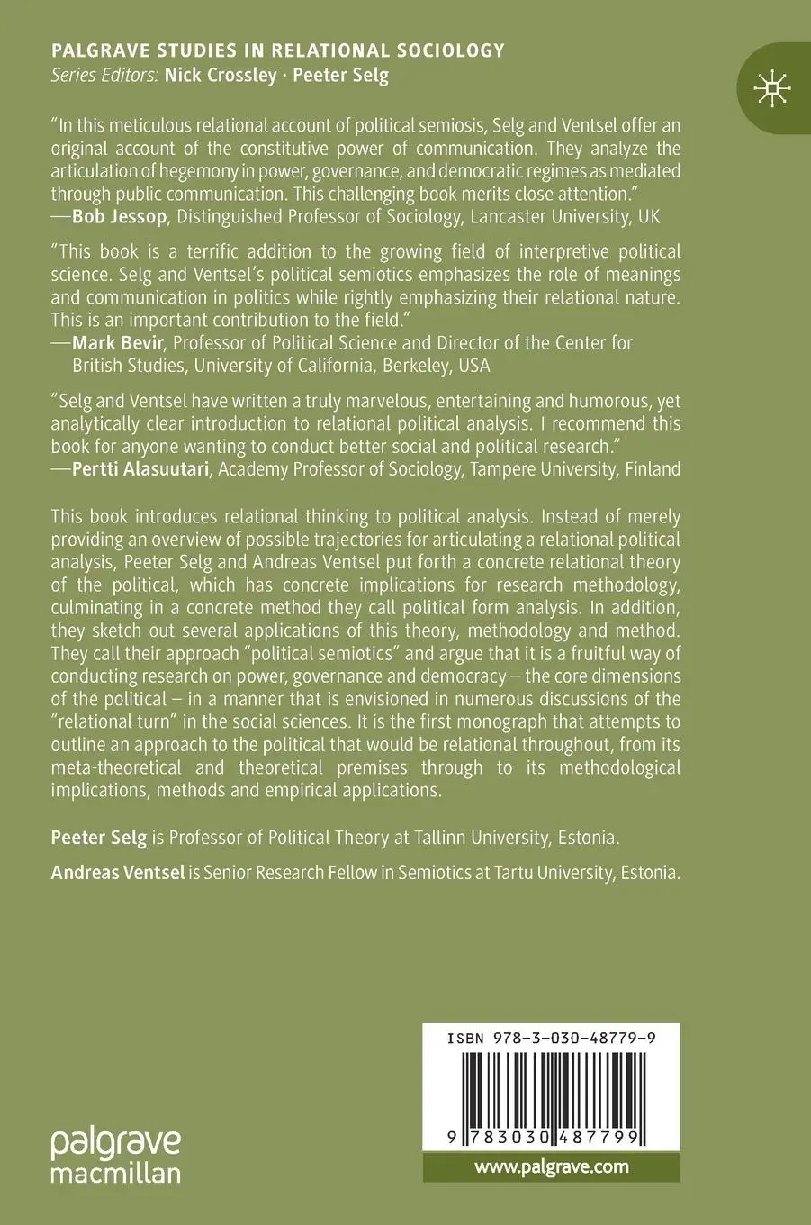 Rückseite: 9783030487799 | Introducing Relational Political Analysis | Andreas Ventsel (u. a.)