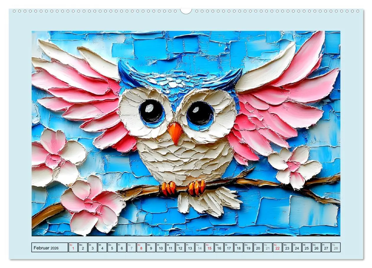 Bild: 9783457347799 | Eulen. Entzückende Paintings (hochwertiger Premium Wandkalender...