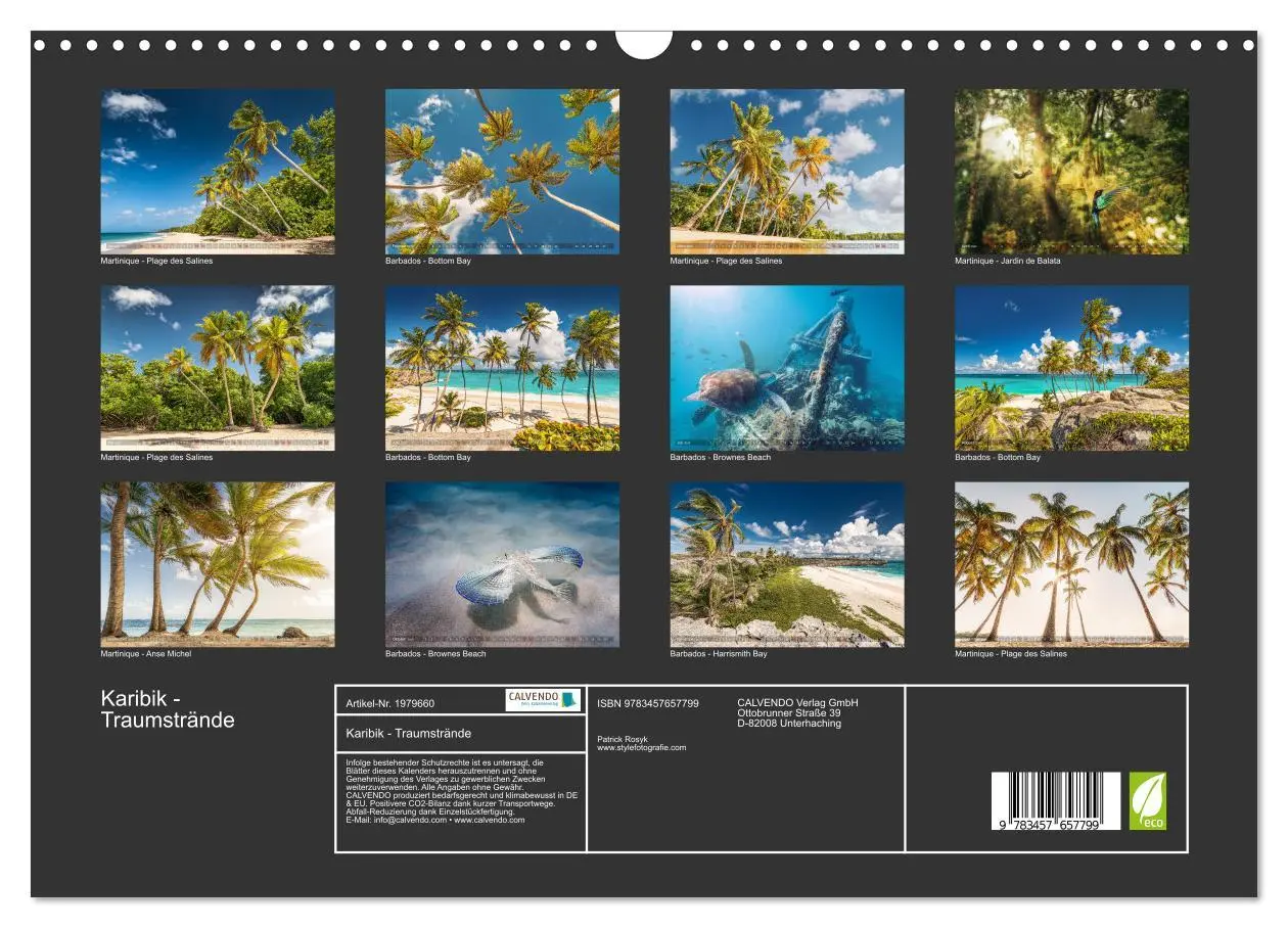 Bild: 9783457657799 | Karibik - Traumstrände (Wandkalender 2026 DIN A3 quer), CALVENDO...