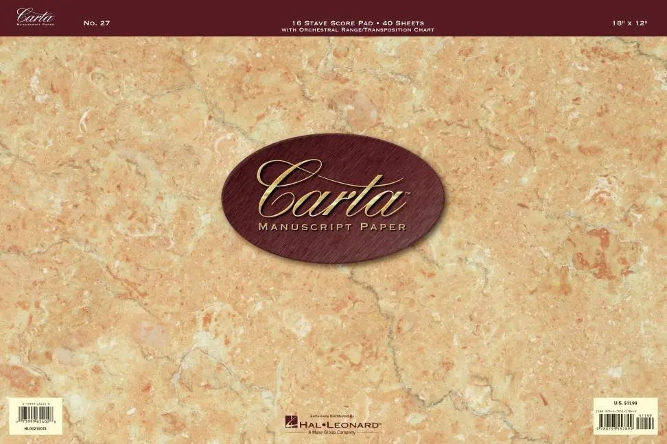 Cover: 9780793557899 | Carta Manuscript Paper No. 27 Professional Score Pad 16-Stave Music...